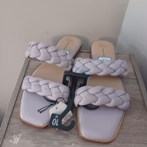 Time and tru Lilac knotted Slip on Sandals sz 10 wide